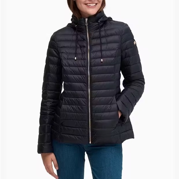 kate spade Jackets & Blazers - Kate Spade Packable Puffer Jacket Duck Down Feathers Black Pink Extra Small XS